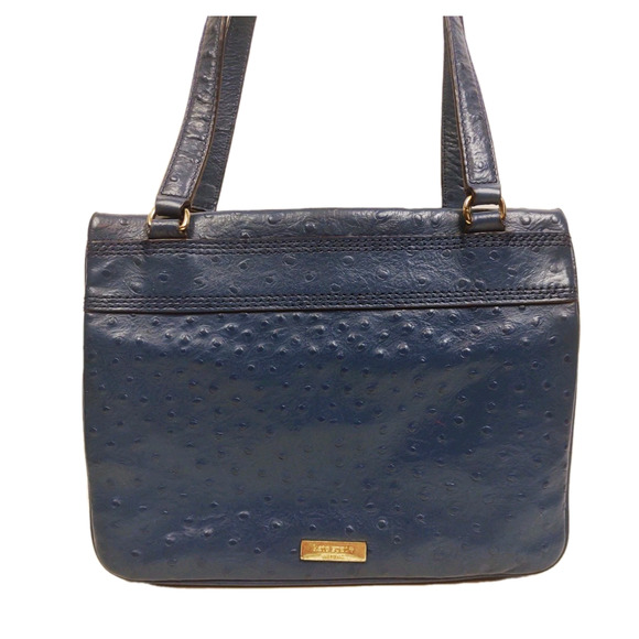 KATE SPADE New York Blue Ostrich Leather Bow Bag Handbag Purse Shoulder Bag - Picture 13 of 16